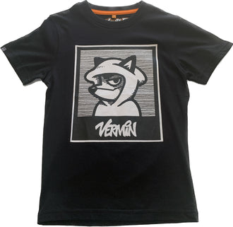 FOX BOX LOGO Youths 100% Organic Cotton T shirt (Black)