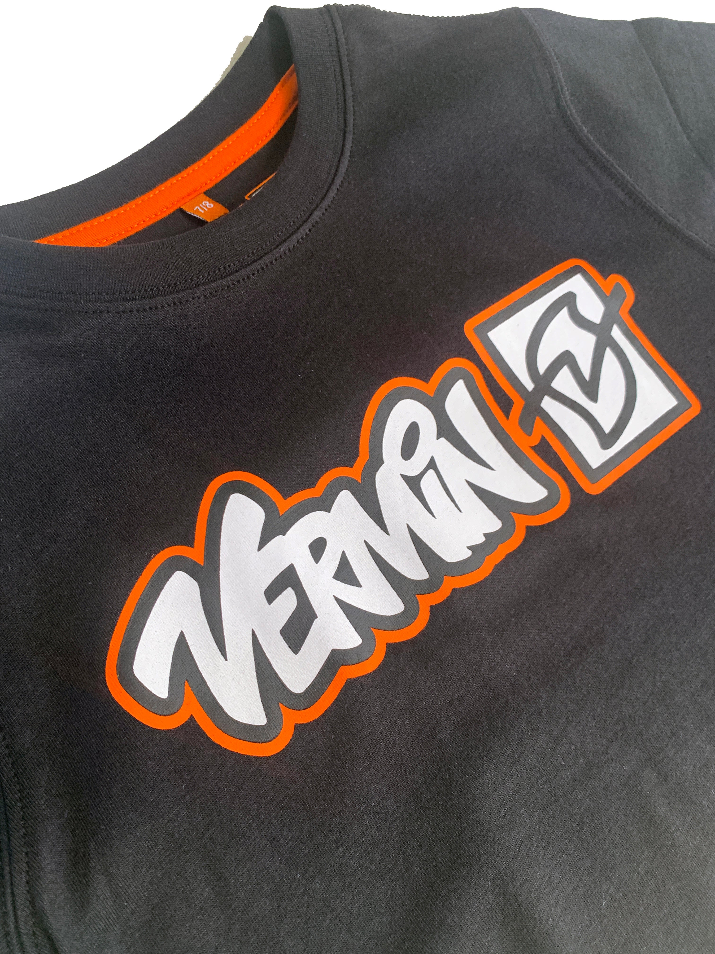 "Vermin" LOGO Youths 100% Organic Cotton T shirt (Black)