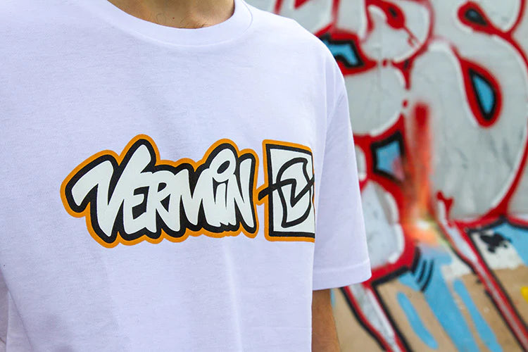"Vermin" LOGO Unisex 100% Organic Cotton T shirt (White)