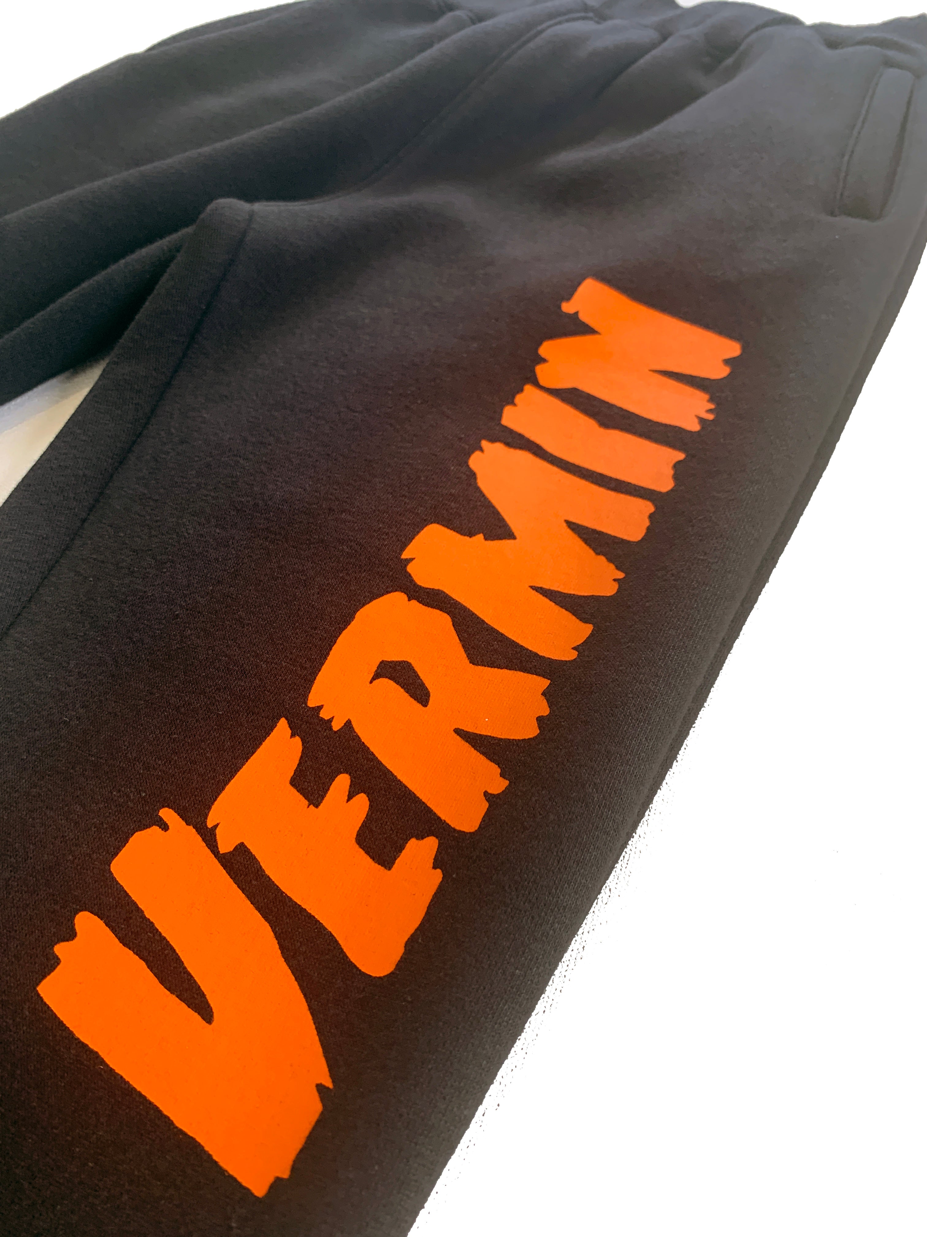 RKO Ultra Heavyweight Youths Sweatpant (Black With Orange Print)