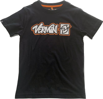"Vermin" LOGO Youths 100% Organic Cotton T shirt (Black)